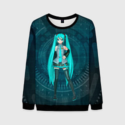 Свитшот мужской Мику Хацуне, цвет: 3D-черный