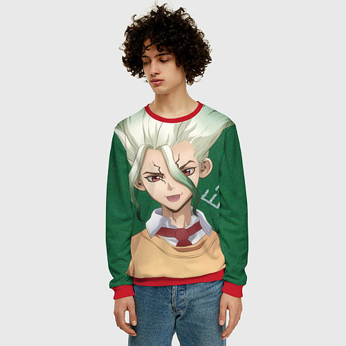 Мужской свитшот Доктор Стоун / 3D-Красный – фото 3