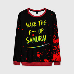 Свитшот мужской WAKE THE F*** UP SAMURAI, цвет: 3D-красный