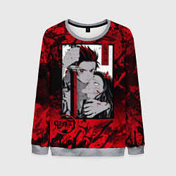 Свитшот мужской Клинок рассекающий демонов, цвет: 3D-меланж