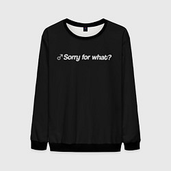 Свитшот мужской Sorry for what?, цвет: 3D-черный