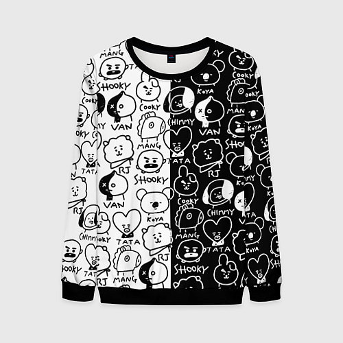 Мужской свитшот BTS BT21 / 3D-Черный – фото 1