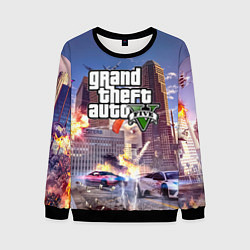 Свитшот мужской ЭКШЕН Grand Theft Auto V, цвет: 3D-черный