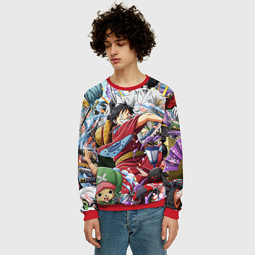 Мужской свитшот ONE PIECE ВАН ПИС / 3D-Красный – фото 3