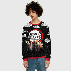 Свитшот мужской КЛИНОК, РАССЕКАЮЩИЙ ДЕМОНОВ, цвет: 3D-красный — фото 2