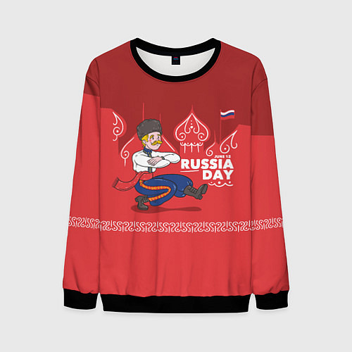 Мужской свитшот День России / 3D-Черный – фото 1