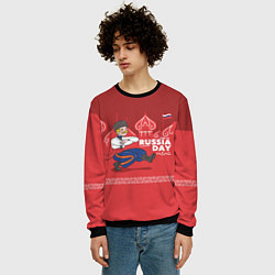 Свитшот мужской День России, цвет: 3D-черный — фото 2