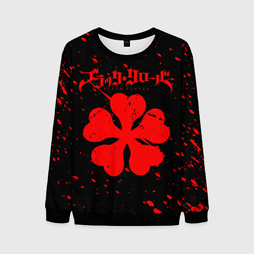 Мужской свитшот ЧЕРНЫЙ КЛЕВЕР АНИМЕ, / 3D-Черный – фото 1