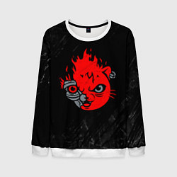 Свитшот мужской CYBERPUNK 2077 КОТ КИАНУ РИВЗ, цвет: 3D-белый