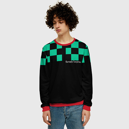 Мужской свитшот Kamado Tanjirou Kimetsu no Yaiba / 3D-Красный – фото 3