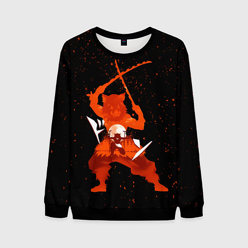 Мужской свитшот Иноске Хашибира Kimetsu no Yaiba / 3D-Черный – фото 1