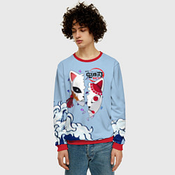 Свитшот мужской Маски из Клинок, рассекающий демонов, цвет: 3D-красный — фото 2