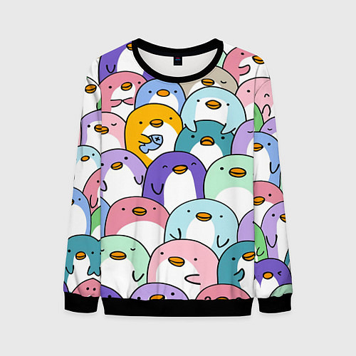 Мужской свитшот Пингвины / 3D-Черный – фото 1