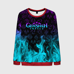 Мужской свитшот GENSHIN IMPACT НЕОНОВЫЙ ОГОНЬ