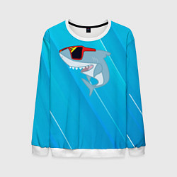 Свитшот мужской Акула в очках, цвет: 3D-белый