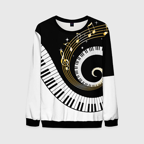 Мужской свитшот МУЗЫКАЛЬНЫЙ УЗОР / 3D-Черный – фото 1