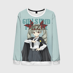 Свитшот мужской Girls und Panzer, цвет: 3D-белый