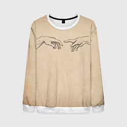 Мужской свитшот Сотворение Адама - гранж