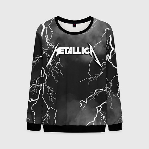 Мужской свитшот METALLICA РАЗРЯД МОЛНИИ / 3D-Черный – фото 1