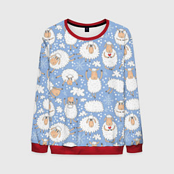 Свитшот мужской Счастливые овечки, цвет: 3D-красный