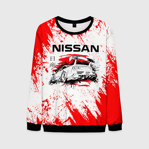 Мужской свитшот Nissan / 3D-Черный – фото 1