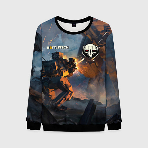 Мужской свитшот Battletech warrior / 3D-Черный – фото 1