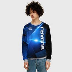 Свитшот мужской Subaru, цвет: 3D-меланж — фото 2