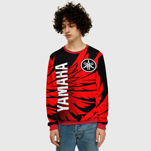 Мужской свитшот YAMAHA ЯМАХА МОТОСПОРТ / 3D-Красный – фото 3