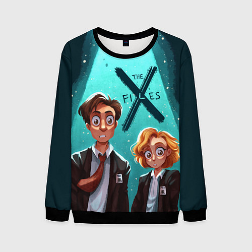 Мужской свитшот Fox Mulder and Dana Scully / 3D-Черный – фото 1