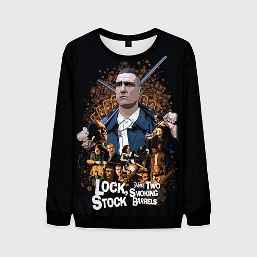 Мужской свитшот Карты, деньги, два ствола / 3D-Черный – фото 1