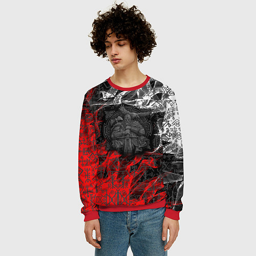 Мужской свитшот Викинги / 3D-Красный – фото 3