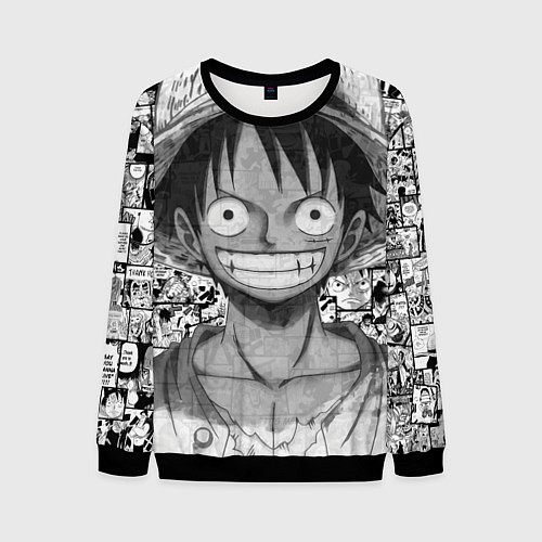 Мужской свитшот Луфи улыбается one piece / 3D-Черный – фото 1