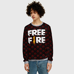 Свитшот мужской FREEFIRE PATTERN GARENA Z, цвет: 3D-меланж — фото 2