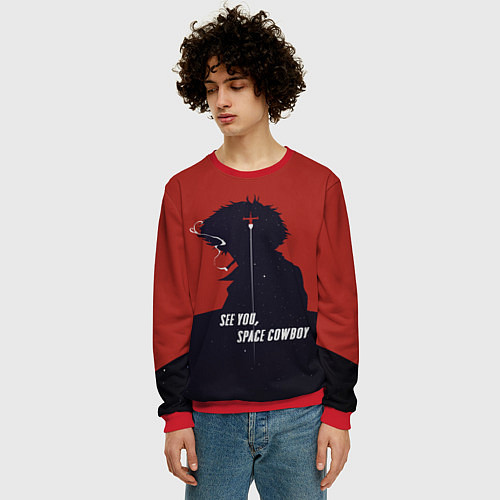 Мужской свитшот Cowboy Bebop - Spike / 3D-Красный – фото 3