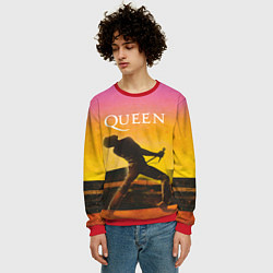 Свитшот мужской Queen Freddie Mercury Z, цвет: 3D-красный — фото 2