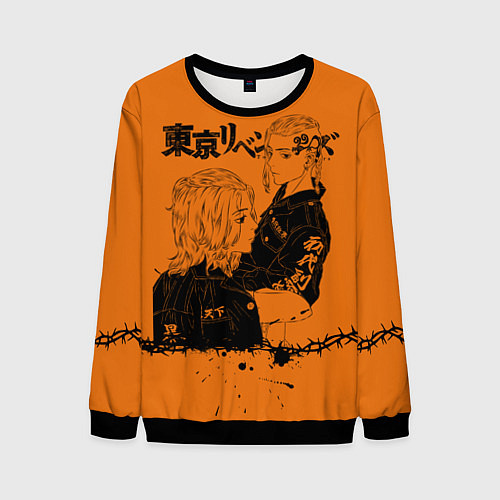Мужской свитшот Токийские мстители ораньжевый / 3D-Черный – фото 1