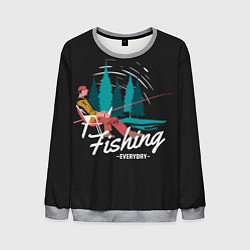 Свитшот мужской Рыбалка Fishing, цвет: 3D-меланж