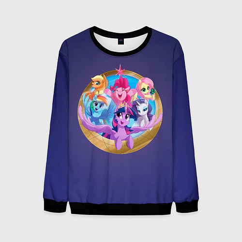 Мужской свитшот Pony team / 3D-Черный – фото 1