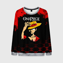 Свитшот мужской Луффи One Piece Большой куш, цвет: 3D-меланж