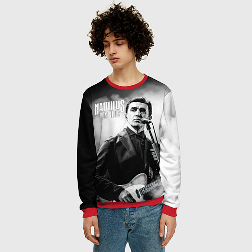 Мужской свитшот Вячеслав Бутусов Наутилус Помпилиус / 3D-Красный – фото 3