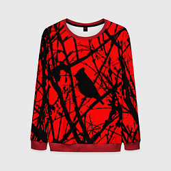 Свитшот мужской Хоррор Мрачный лес, цвет: 3D-красный