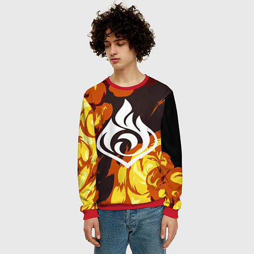 Мужской свитшот PIRO ПИРО ГЕНШИН / 3D-Красный – фото 3