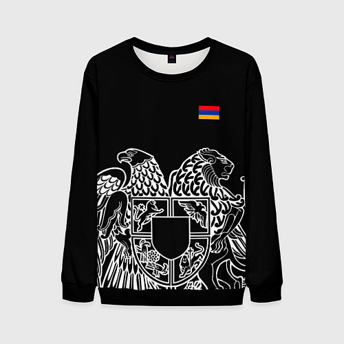 Мужской свитшот Герб Армении и флаг / 3D-Черный – фото 1