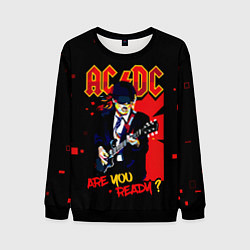 Свитшот мужской ARE YOU REDY? ACDC, цвет: 3D-черный