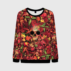 Свитшот мужской Осенний череп, цвет: 3D-черный