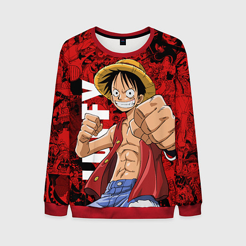 Мужской свитшот Манки Д Луффи, One Piece / 3D-Красный – фото 1