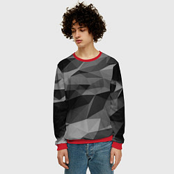 Свитшот мужской Чб абстракция, цвет: 3D-красный — фото 2