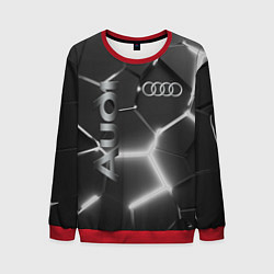 Свитшот мужской AUDI GREY 3D ПЛИТЫ, цвет: 3D-красный