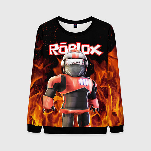 Мужской свитшот ROBLOX FIRE РОБЛОКС ОГОНЬ ПОЖАРНЫЙ / 3D-Черный – фото 1