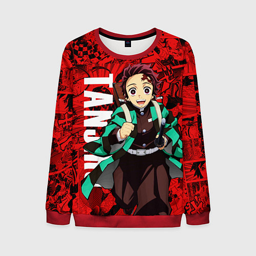 Мужской свитшот Танджиро Камадо ,Клинок, рассекающий демонов / 3D-Красный – фото 1